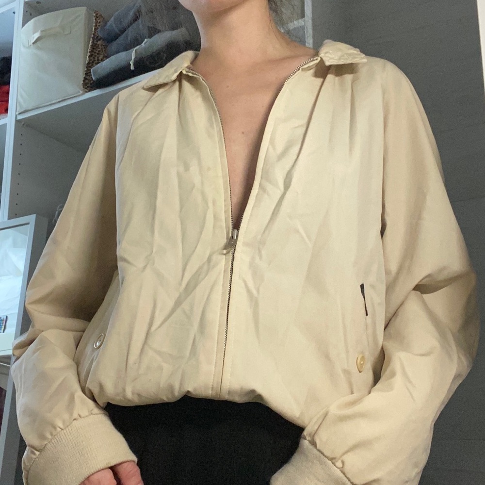 Vintage nude bomber jacket